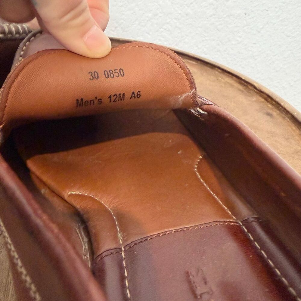 Trask Brown Leather Slip-On Classic Sadler Loafer Dress Shoes Men's Size 12 - Picture 12 of 12